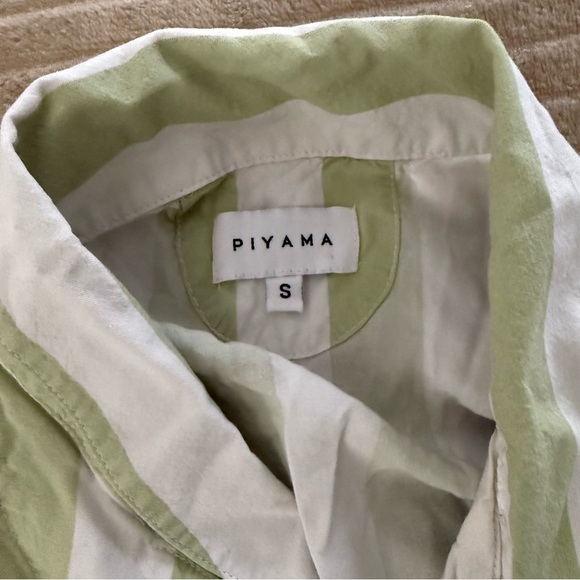 Piyama Abigail Sleep Set in the Margarita Green stripe - Picture 2 of 4